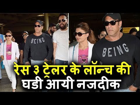 सलमान और जैकलिन आये Jodhpur से मुंबई रेस 3 ट्रेलर के लॉन्च को