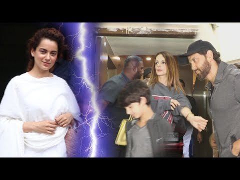 Kangana Ranaut, Hrithik और Sussane Khan पहुँचे Juhu के PVR पर