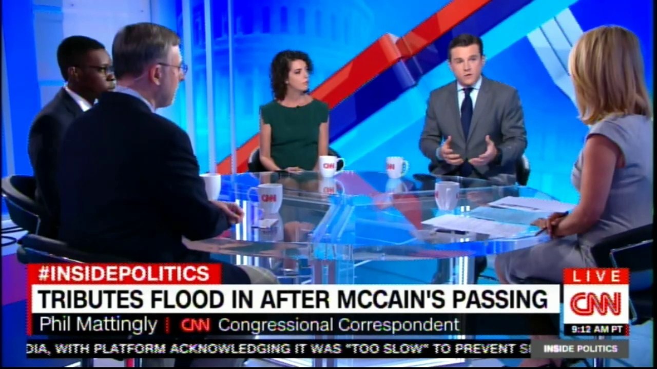 Inside Politics panel on Tribute flood in after John McCain's passing. #InsidePolitics #DonaldTrump #JohnMcCain #DanaBash