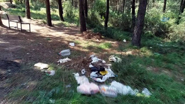 Çöplüğe dönen Aydos Ormanı havadan görüntülendi