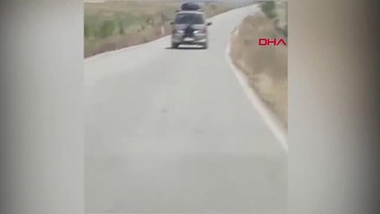 Çankırı Minibüsün Arkasına Bağlı Yolculukta Sürücüye Gözaltı Arşiv