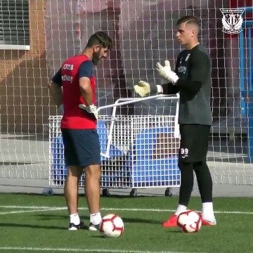 Lunin se entrena por primera vez con el Leganés