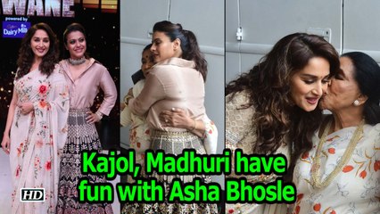 Kajol, Madhuri have fun with Asha Bhosle