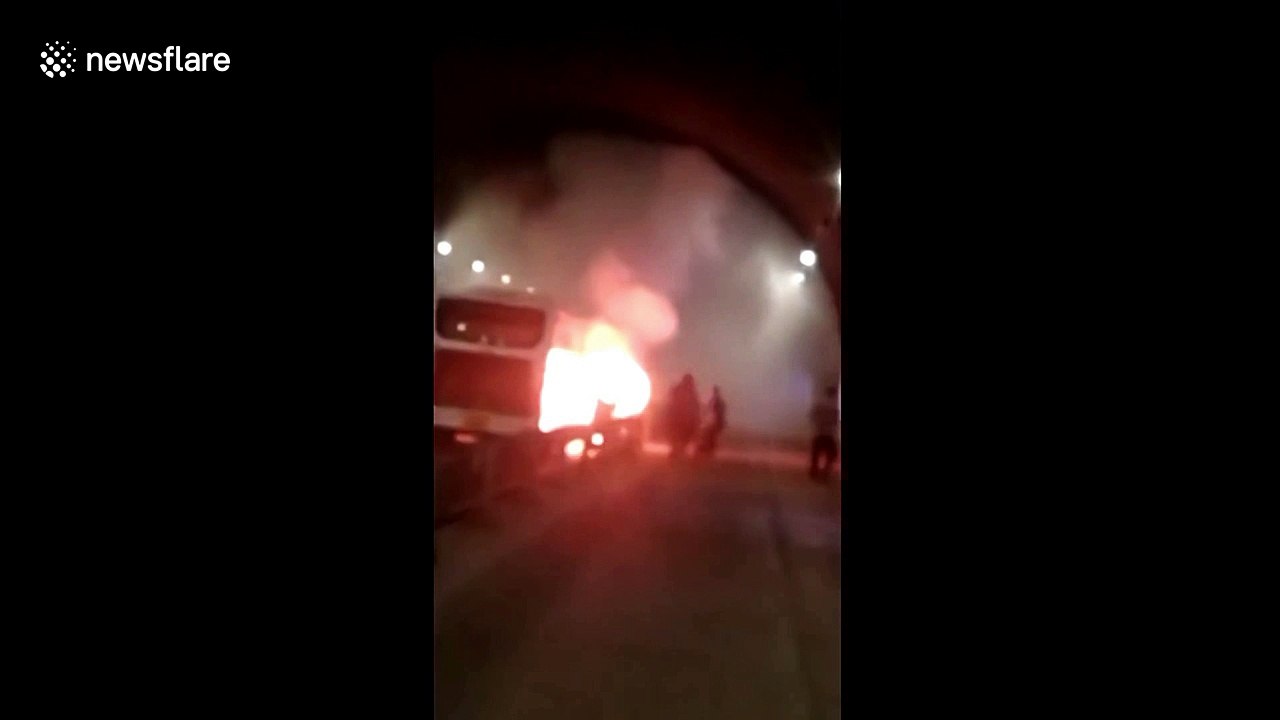 'Battery fault' causes electric bus to explode in Chinese tunnel