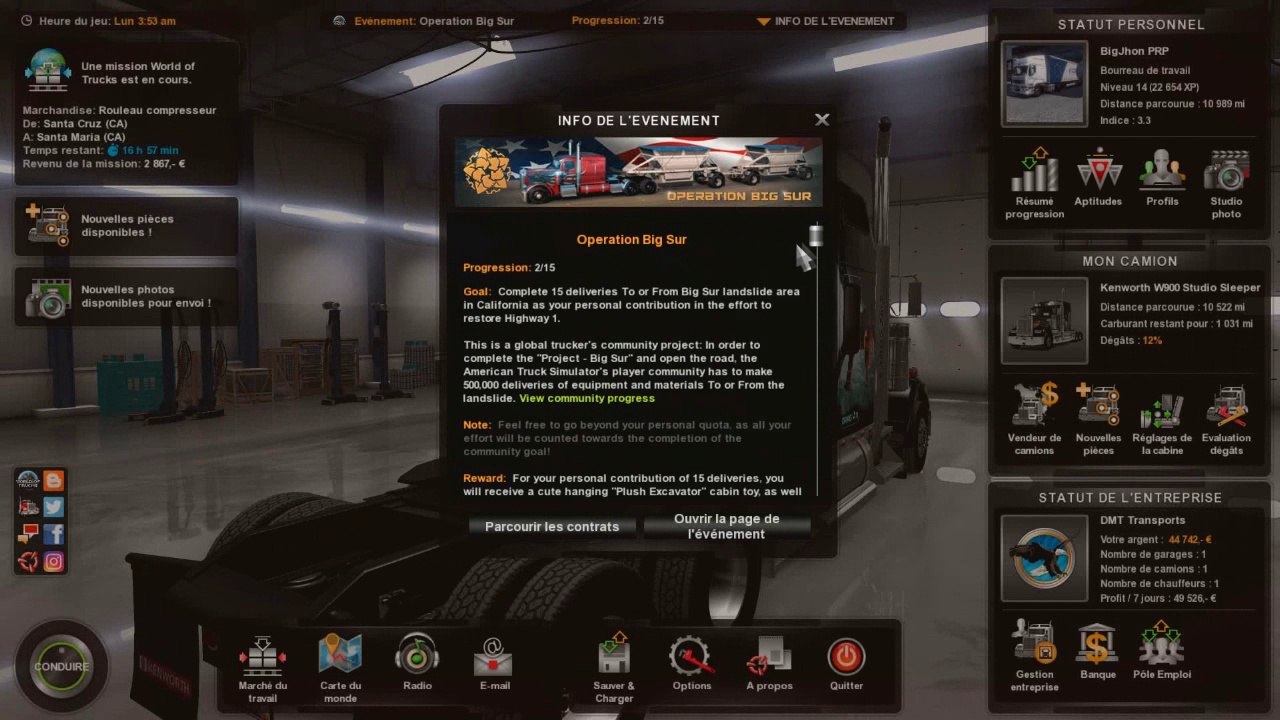 American Truck Simulator - Opération Big Sur