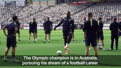 Bolt struggling with football pace, but working hard