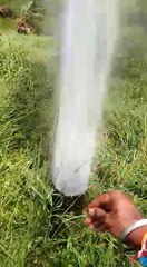 Water from a borewell emerging automatically
