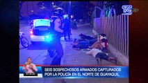 Seis sospechosos armados capturados por la policía en el norte de Guayaquil