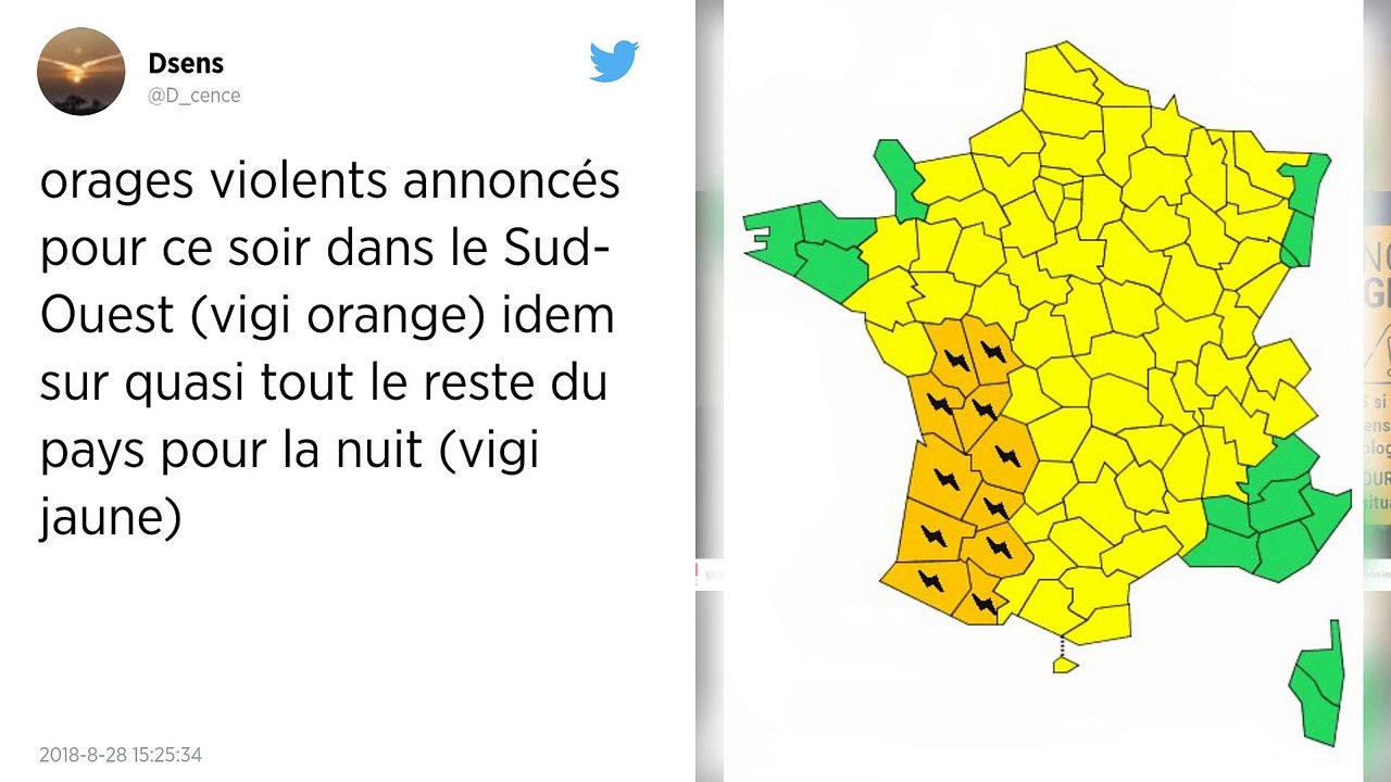 Orages. La vigilance orange étendue à onze départements du sud-ouest.
