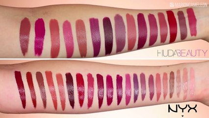 HUDA BEAUTY DEMI MATTE vs NYX SLIP TEASE | Revue Swatches Comparaison