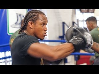 YARDE WORK: Anthony Yarde hits trainer's pads like they stole his car