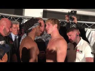 KSI vs Logan Paul - FACE OFF & TRASH TALKING at Weigh In