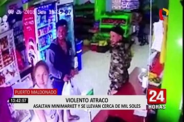 Download Video: Puerto Maldonado: banda integrada por extranjeros asalta un minimarket