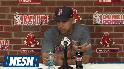 Alex Cora reacts to J.D. Martinez' tweet, sweep vs. Rays