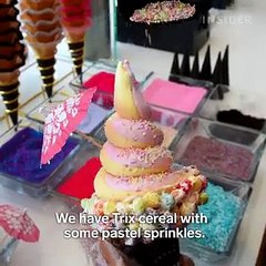 This soft serve comes in a marshmallow cereal cone