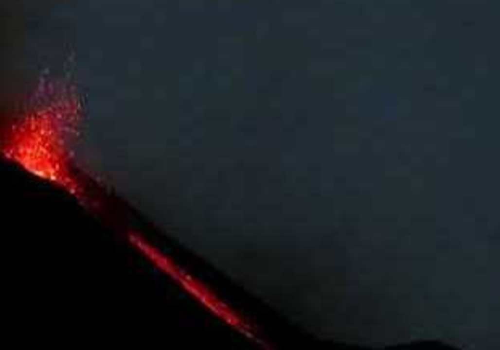 Lava Streams Down the Slopes of Italy's Mount Etna