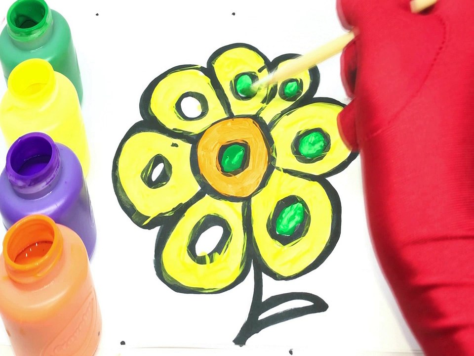 Flower coloring and drawing Learn colors with for Kids | Toy Art Compilation
