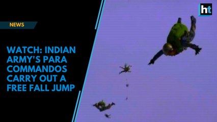 Watch: Indian Army's Para commandos carry out a free fall jump as part of SCO Peace Mission