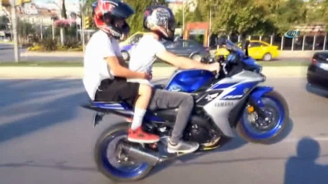 İstanbul’da ayaklarıyla motosiklet süren maganda yine terör estirdi