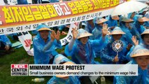 Small business owners hold protest against minimum wage hike