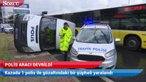 İstanbul’da polis aracı devrildi! Yaralılar var