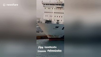 Greek ferry forced to dock after fire breaks out onboard