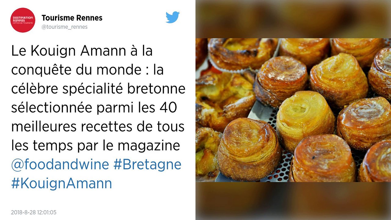 Le Kouign amann parmi les 40 meilleures recettes de tous les temps, selon un magazine américain.