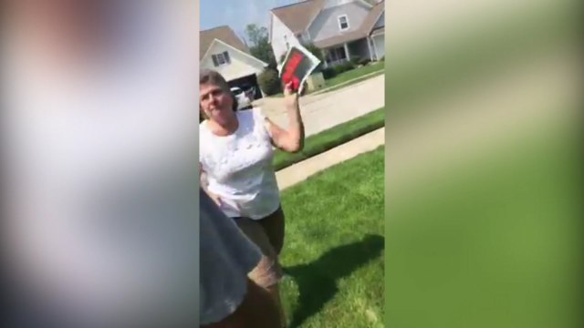 Woman Throws Yard Sign At Hispanic Neighbors