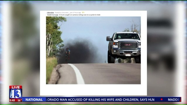 Cyclist Upset After Truck 'Rolls Coal' On Him During Utah Race