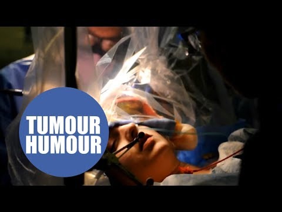 A comedian told JOKES while doctors removed a brain tumour during an operation