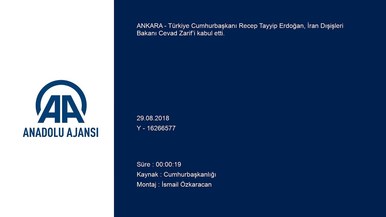 Cumhurbaşkanı Erdoğan, İran Dışişleri Bakanı Cevad Zarif’i kabul etti - ANKARA
