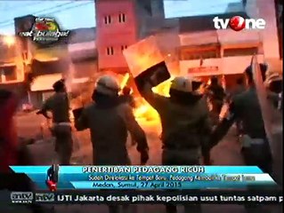 Penertiban Pedagang Pasar di Medan Ricuh