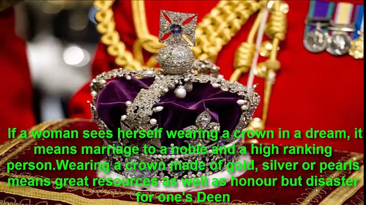 crown .اگر ایک عورت خود کو خواب میں تاج پہنے دیکھتی ہے، تو اعلی درجے والا شخص سے شادی کرے گی۔