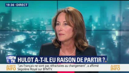 "Quand on sait ce qu'est l'urgence climatique, on ne démissionne pas", estime Ségolène Royal