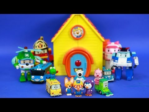 [작동]뽀로로와 친구들(패티,루피,에디,포비,크롱,클리니,스쿨버스)이 즐거운 뽀로로 하우스에서 놀이 타요 헬리 엠버 로이