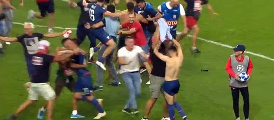 Crvena Zvezda Fans on the pitch after Qualified on Champions Leagie 2018