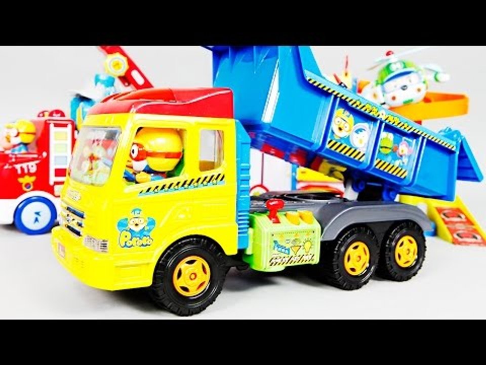 뽀로로 덤프트럭 타요 로보카폴리 터닝메카드 겨울왕국 뽀로로 주차장 장난감 Pororo Dump Truck Toys Игрушки