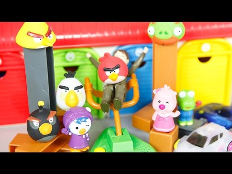 타요 중앙차고지 터닝메카드 앵그리버드 뽀로로 또봇 미니특공대 로보카폴리 장난감 캐릭터 플레이 Tayo & Angry Birds Toys ТАЙО Игрушки