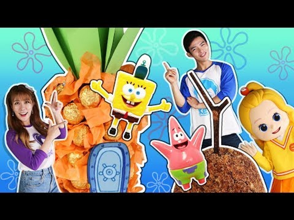 초콜릿 과자로 캐빈과 줄리의 스폰지밥 파인애플 집 만들기 l 캐리와장난감친구들