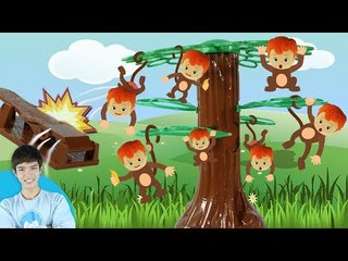 원숭이를 나무로 슈팅! 캐빈과 꼬마캐빈의 몽키플립 보드게임 대결 놀이 [Monkey Flip] | 캐리앤 플레이