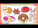 [놀이영어] 그리기 3 (Maple Leaf, Snail, Donut, Rabbit, Tomato, Tube)