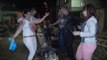 رقص ناس سكرانه في الشارع على موسيقى شعبية