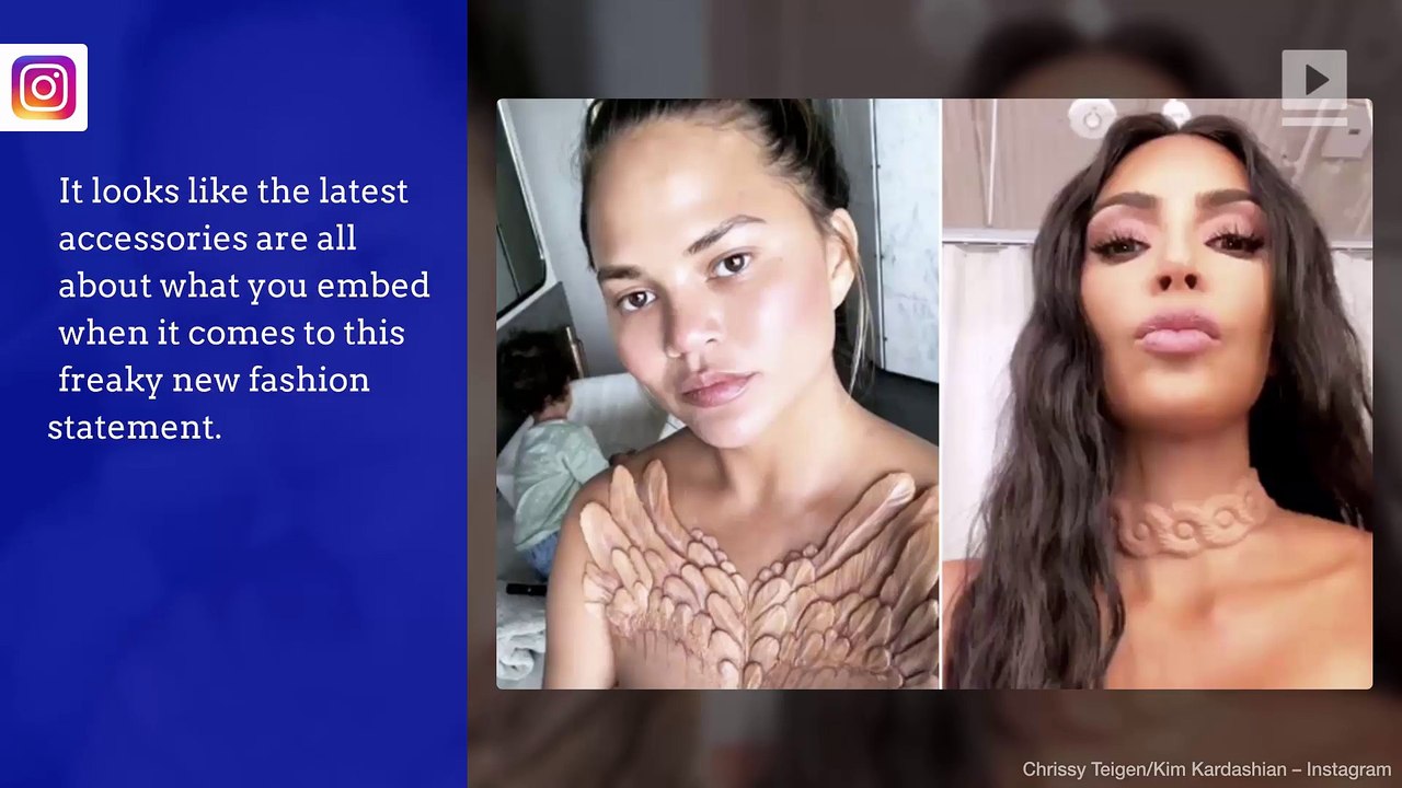 Kim Kardashian and Chrissy Teigen Show off Fashion ‘Implants’