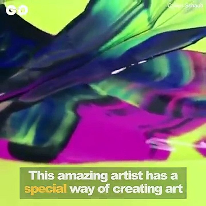 This amazing artist has a very special way to create his art!! Credit: Callen Schaub Art , instagram.com/callenschaub/