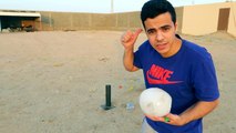 تجربة اقوى مدفع قنابل ضد الكرة الثلجية|شوفو وش صار!!!❄️