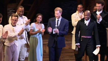 Prince Harry sings a Hamilton song before speech