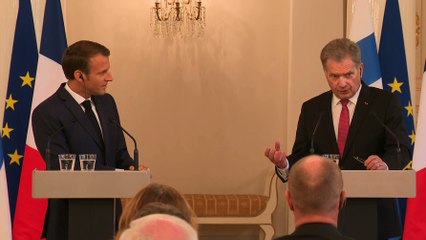 Conférence de presse conjointe d'Emmanuel Macron et de Sauli Niinistö, Président de la République de Finlande