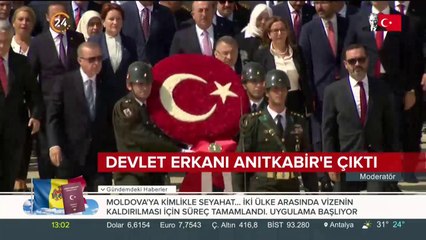 Devlet erkanı Anıtkabir'e çıktı