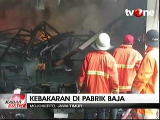 Pabrik Baja di Mojokerto Terbakar
