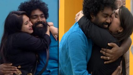 அம்மாவிற்கு முன் காதலிக்கு முத்த மழை பொழிந்த டேனி...வீடியோ